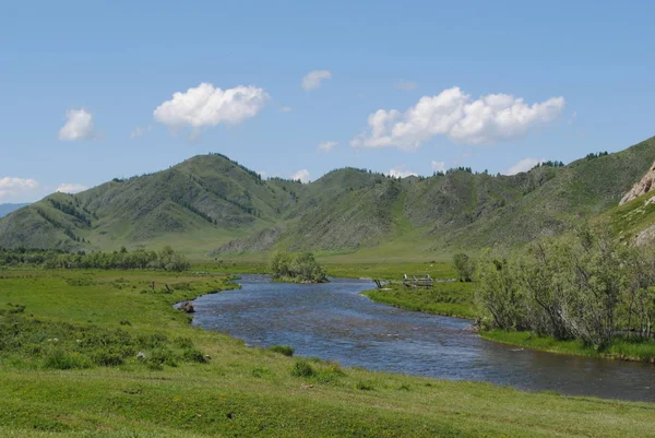 Der Lauf Des Flusses Katun Zwischen Den Felsen Altai — Stockfoto