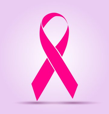 Pembe bir kurdele siluet vektör