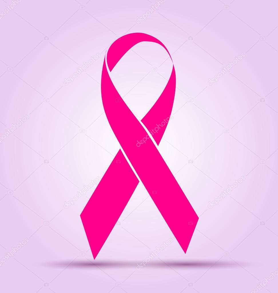 Vector silhouette of a pink ribbon