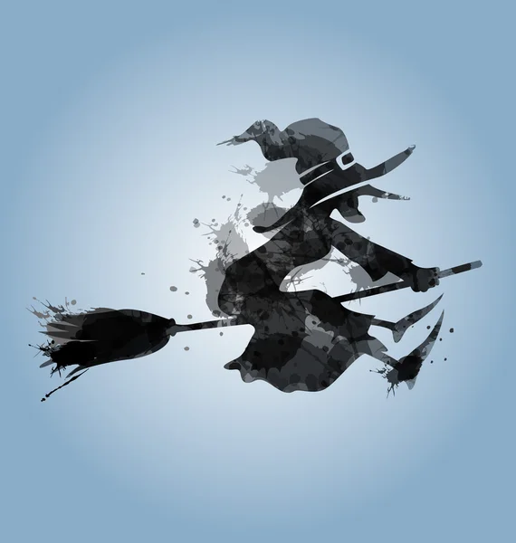 날아가는 마녀에 대한 벡터화 된 삽화 — 스톡 벡터