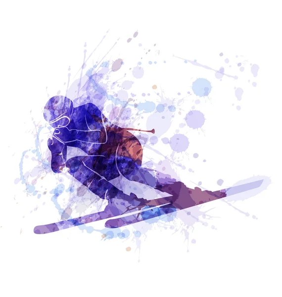 Векторная иллюстрация лыжника — стоковый вектор