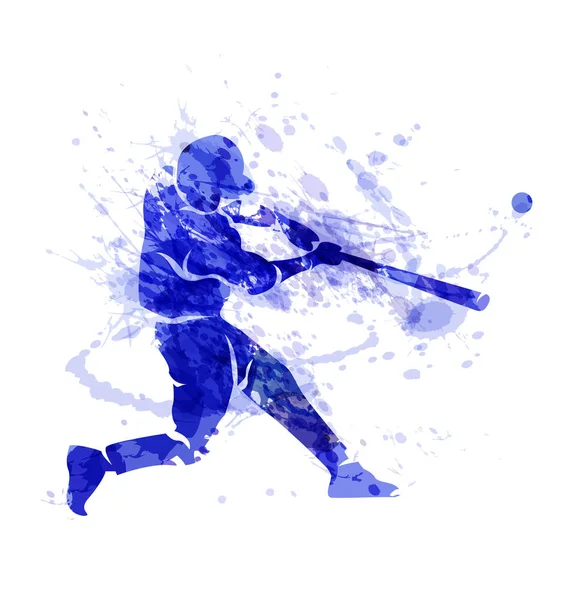 Silueta vectorial de un jugador de béisbol — Vector de stock