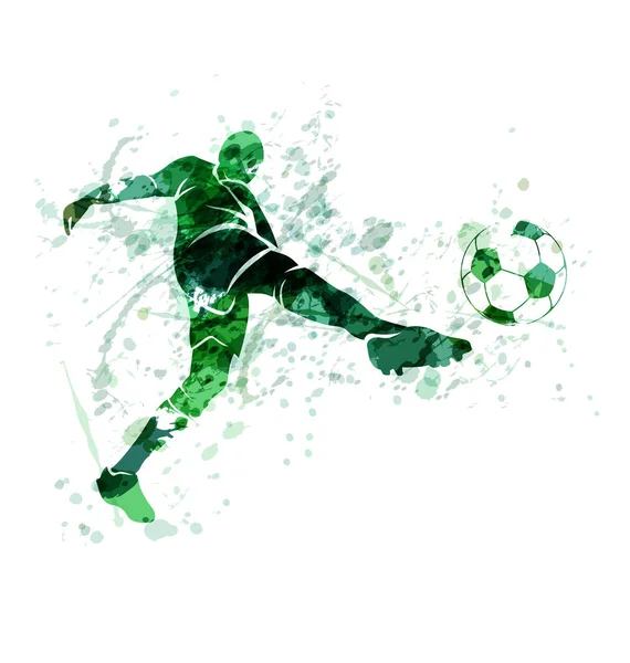 Vektorillustration eines Fußballers mit dem Ball — Stockvektor