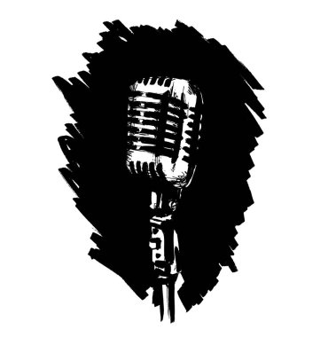 El çizim retro mikrofon