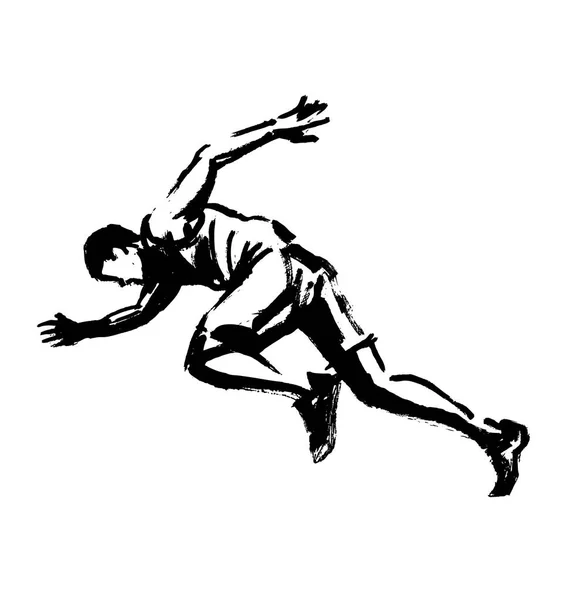 手绘的奔跑的人 — 图库矢量图片