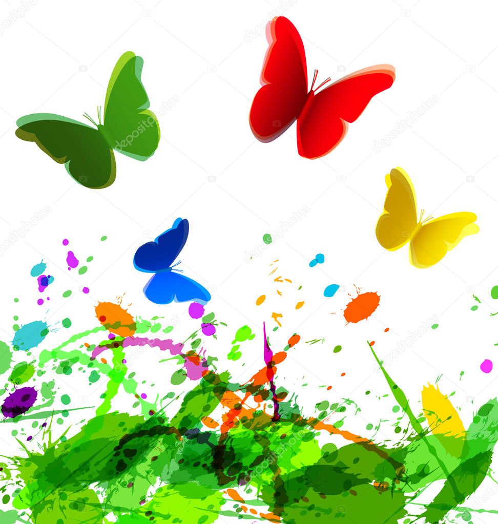 Abstract vector background with spring motive