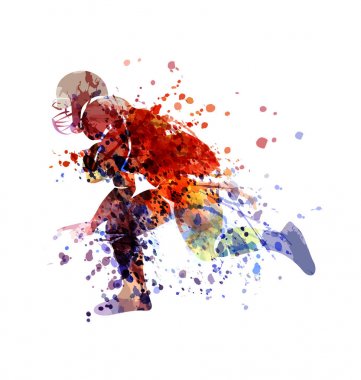 Vektör renkli kroki oyuncu, Amerikan futbolu