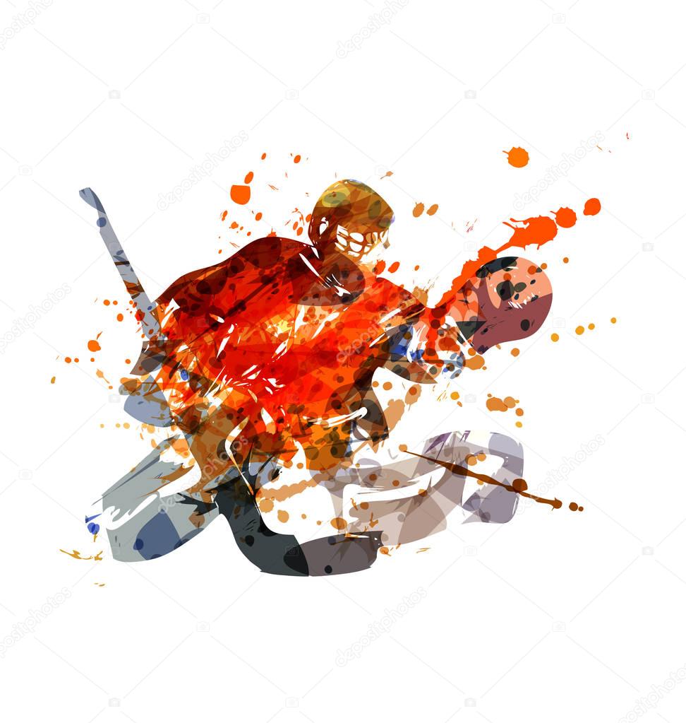 Colorful vector illustration hockey goalie
