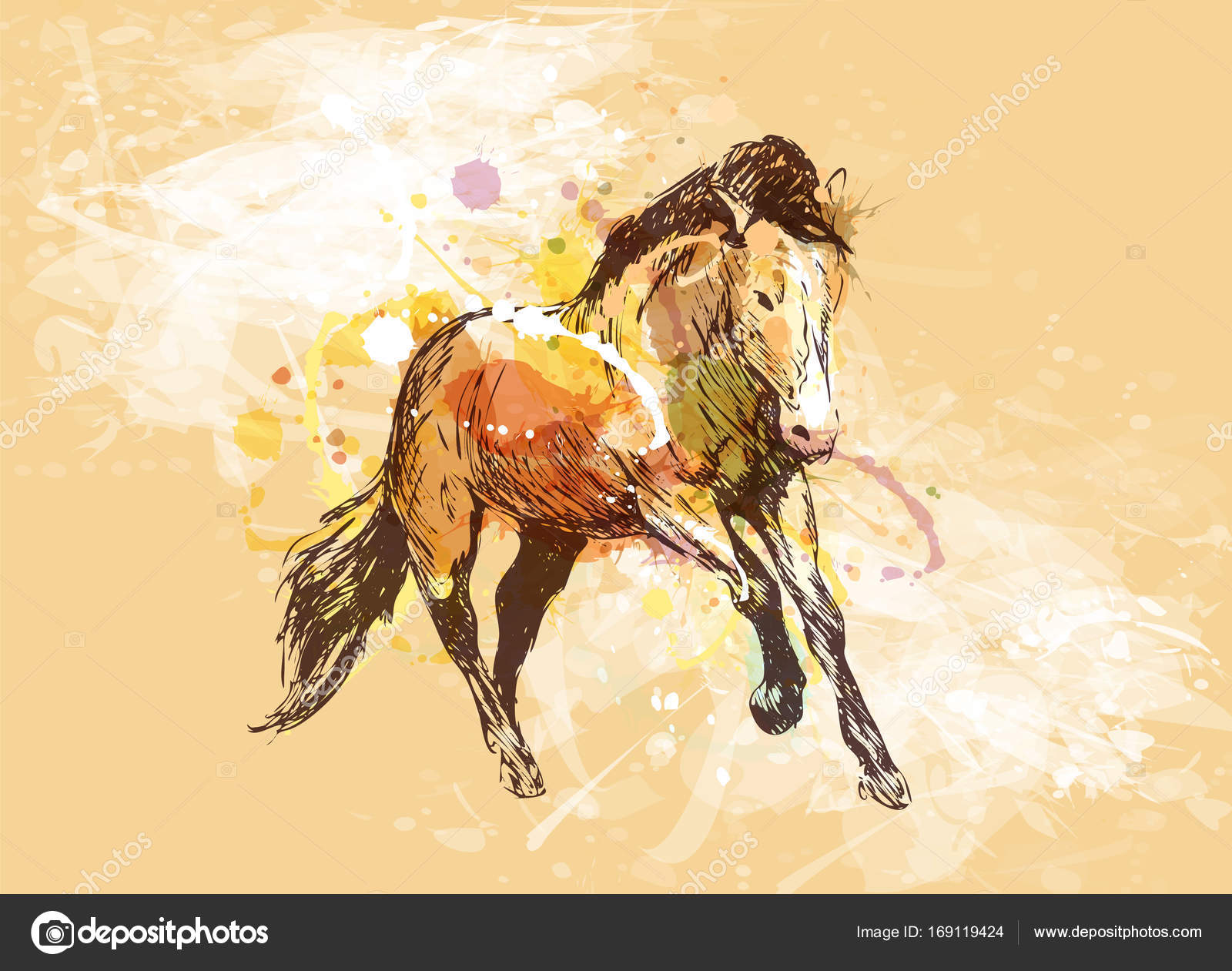 Running Horse Drawing by Daria Maier | Artfinder