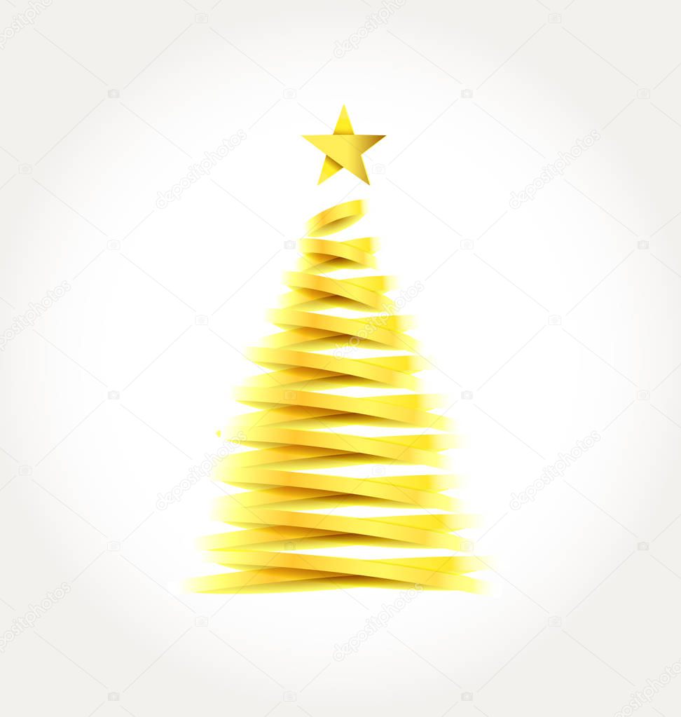 Abstract golden christmas tree