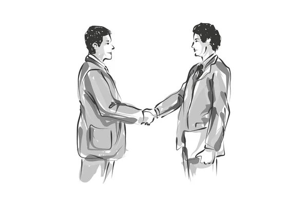 Croquis vectoriel de deux hommes d'affaires — Image vectorielle