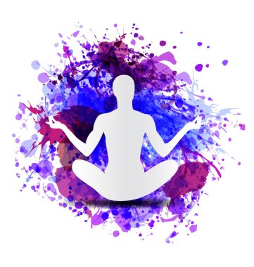 Yaprak suluboya arka plan üzerinde siluetleri