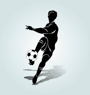 Vektör siluet futbolcu