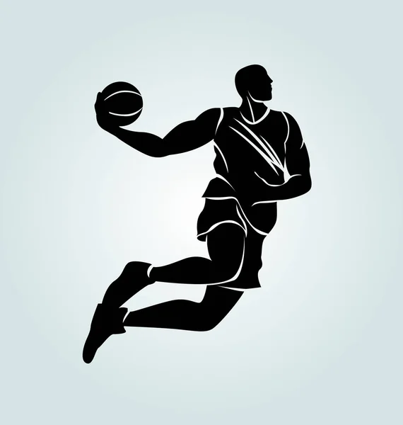 Vector Silueta Jugador Baloncesto — Vector de stock