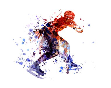 Vektör suluboya siluet patenci