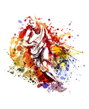 Vektör rengi çizim bir basketbol oyuncusu