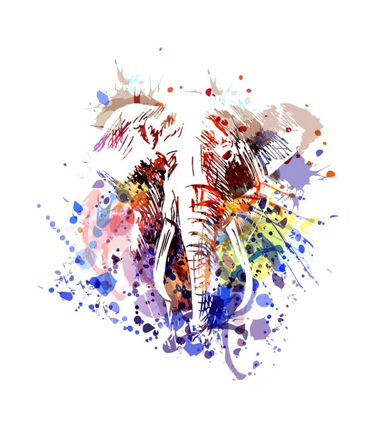 Elefante ilustración a color — Archivo Imágenes Vectoriales