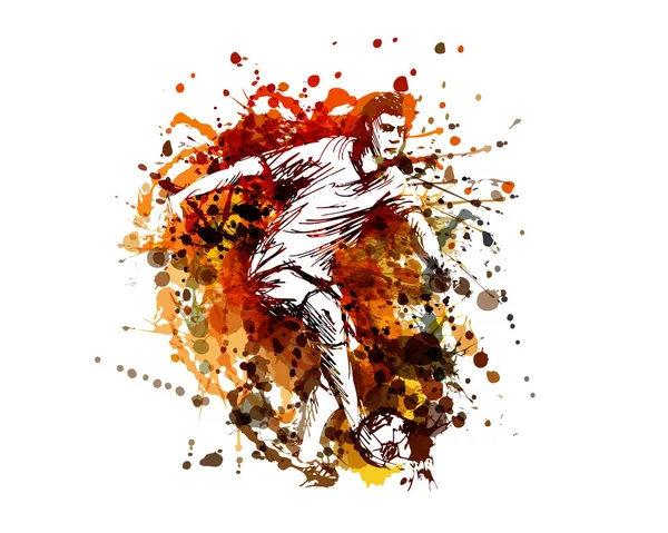 Ilustração a cores de um jogador de futebol — Vetor de Stock