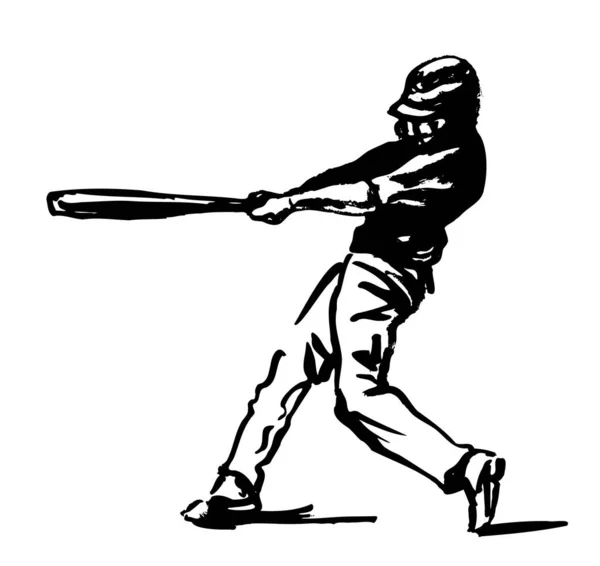 Vector Sketch Baseball Player — Stock Vector