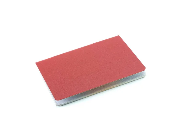 Red Cover Document Slightly Ajar White Background — Stock Photo, Image