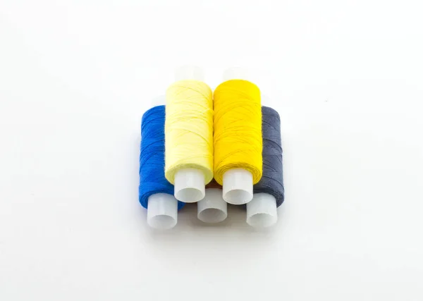 Multi Colored Bobbins Threads Bol Background — Stock Photo, Image