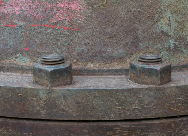 Large Rusty Nuts Latch Stop Valves Large Sizes — 스톡 사진
