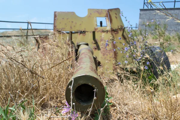 45毫米苏联炮 在塞瓦斯托波尔的防线上 图库图片