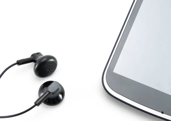 Schwarzes Smartphone Mit Weißem Rand Streifen Kreis Grau Leerer Bildschirm — Stockfoto