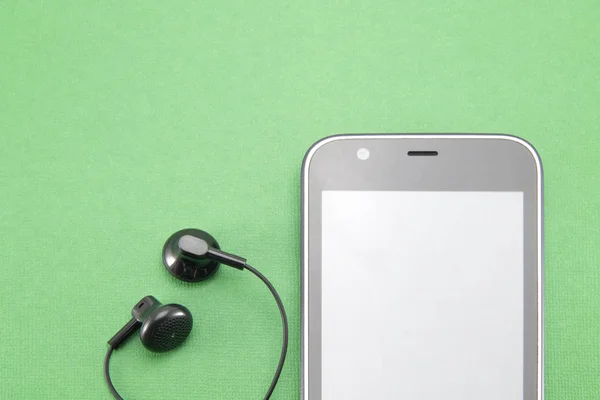 Smartphone Negro Con Borde Blanco Raya Círculo Pantalla Blanco Gris —  Fotos de Stock