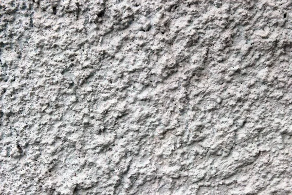 Superficie Rugosa Valla Fue Creada Tirando Cemento Pared Pintada Blanco — Foto de Stock