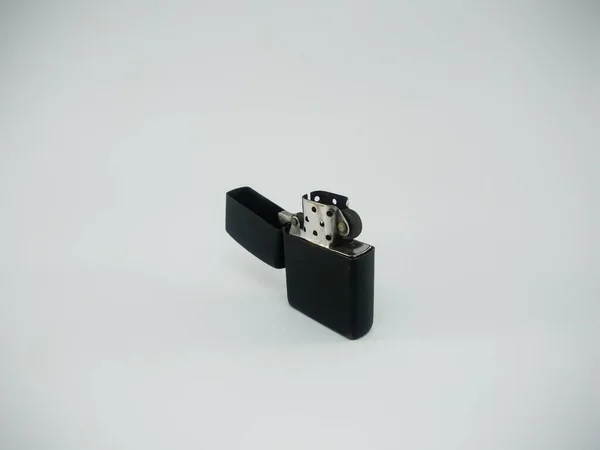 Black Metal Lighter Isolated On a White Background — Stockfoto