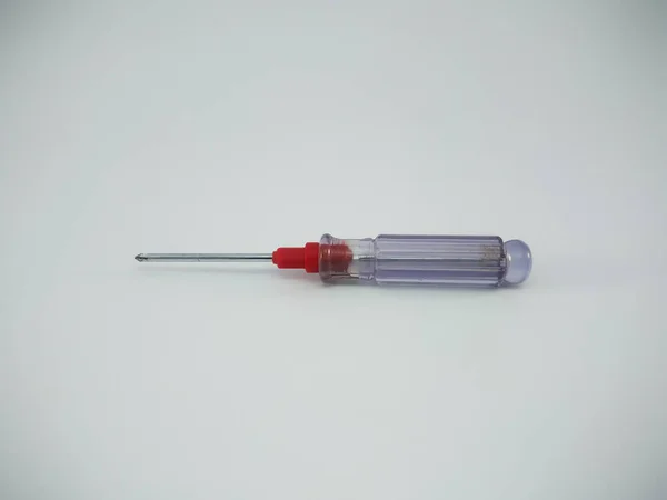 Transparent screwdriver isolated on white background — Stockfoto