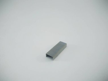 Silver staples clip office stationary equipment isolated on a white background