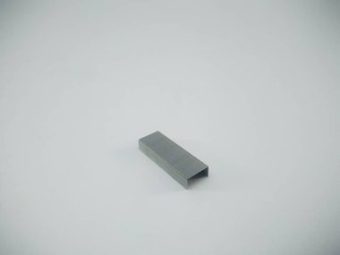 Silver staples clip office stationary equipment isolated on a white background