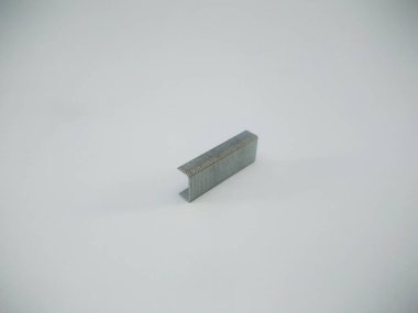 Silver staples clip office stationary equipment isolated on a white background