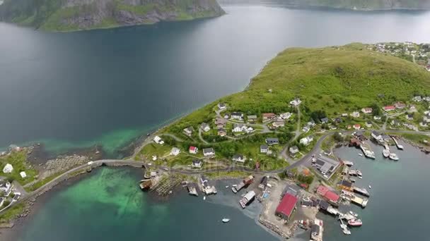 Вид Воздуха Лофотенский Остров Норвегия — стоковое видео