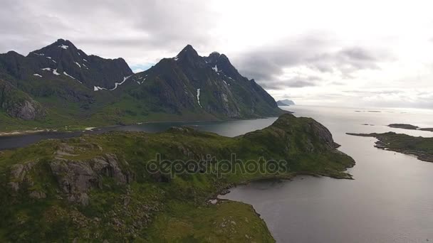 Дикі Узбережжя Норвегії Прибуття Острови — стокове відео