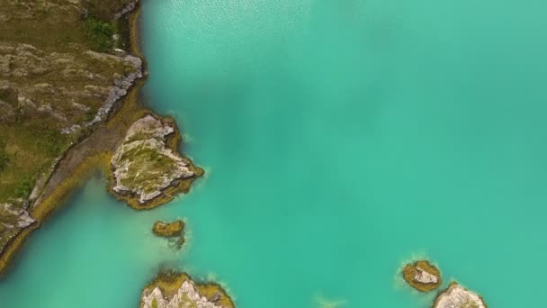 Aerial View Turquoise Water — Stock Video