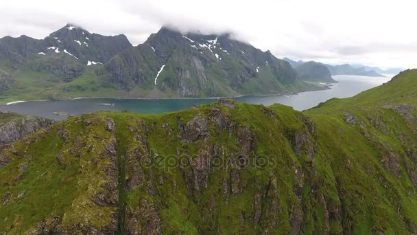 Vilda Kusten Norge Lofoten Öarna — Stockvideo