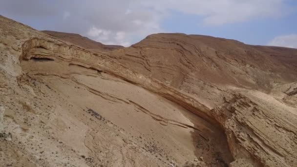 Drone Latający Nad Gór Regionie Negev Pustynia Izraela — Wideo stockowe