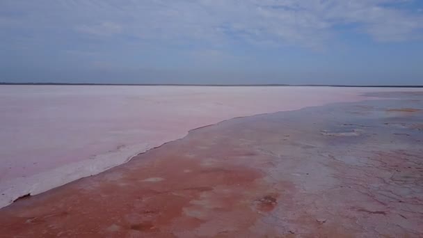 Vista Aerea Dal Drone Che Sorvola Lago Salato — Video Stock