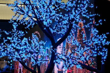 Çiçekler Led ışık için arka plan ağaç yok. Seçici odak