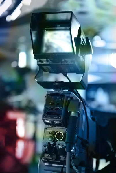 close up on media production video cameras in a recording studio ready for action