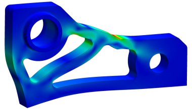 finite elemente stress analysis of a mechanical cad part isolate