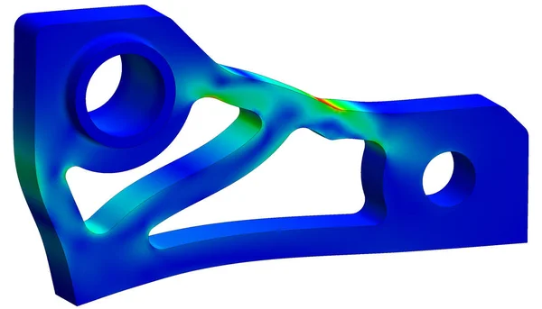 Finite elemente stress analysis of a mechanical cad part isolate — 图库照片