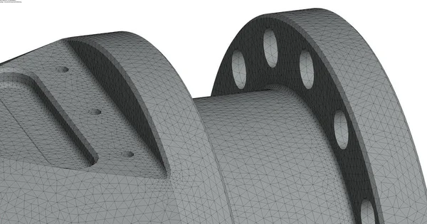 机械零件的有限元法 3D线圈 — 图库照片