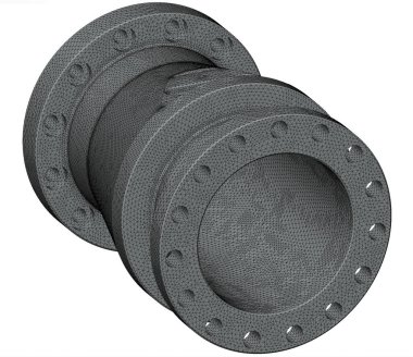 mekanik bir bölümün sonlu öge mehleri - 3d ilustratio