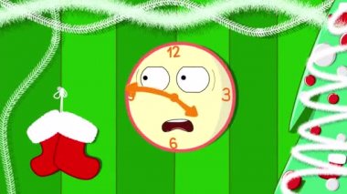 Saatin geçtiği bir saat. Yeni yıl Noel 'i. Döngü videosu