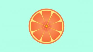 Parlak kırmızı turuncu tarzda hareket eden portakalların animasyonu.