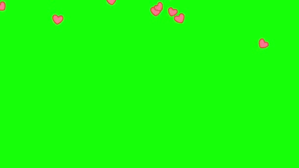 Sociale liefde hart pictogram lussen animaties Valentijnsdag groen scherm — Stockvideo